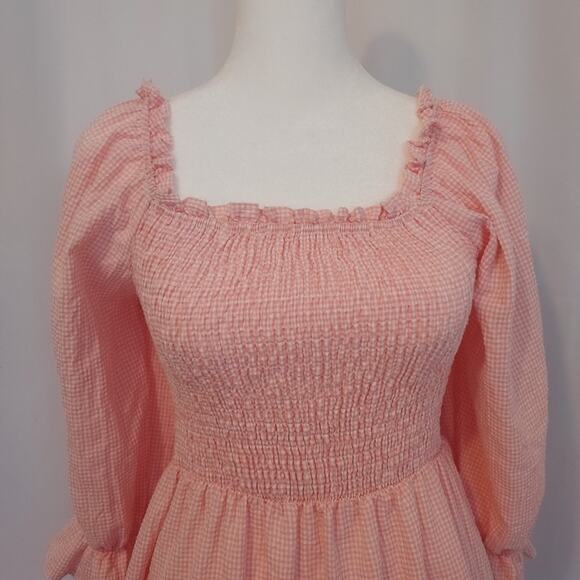 Beautiful Pink Gingham Midi Dress - Picture 8 of 9
